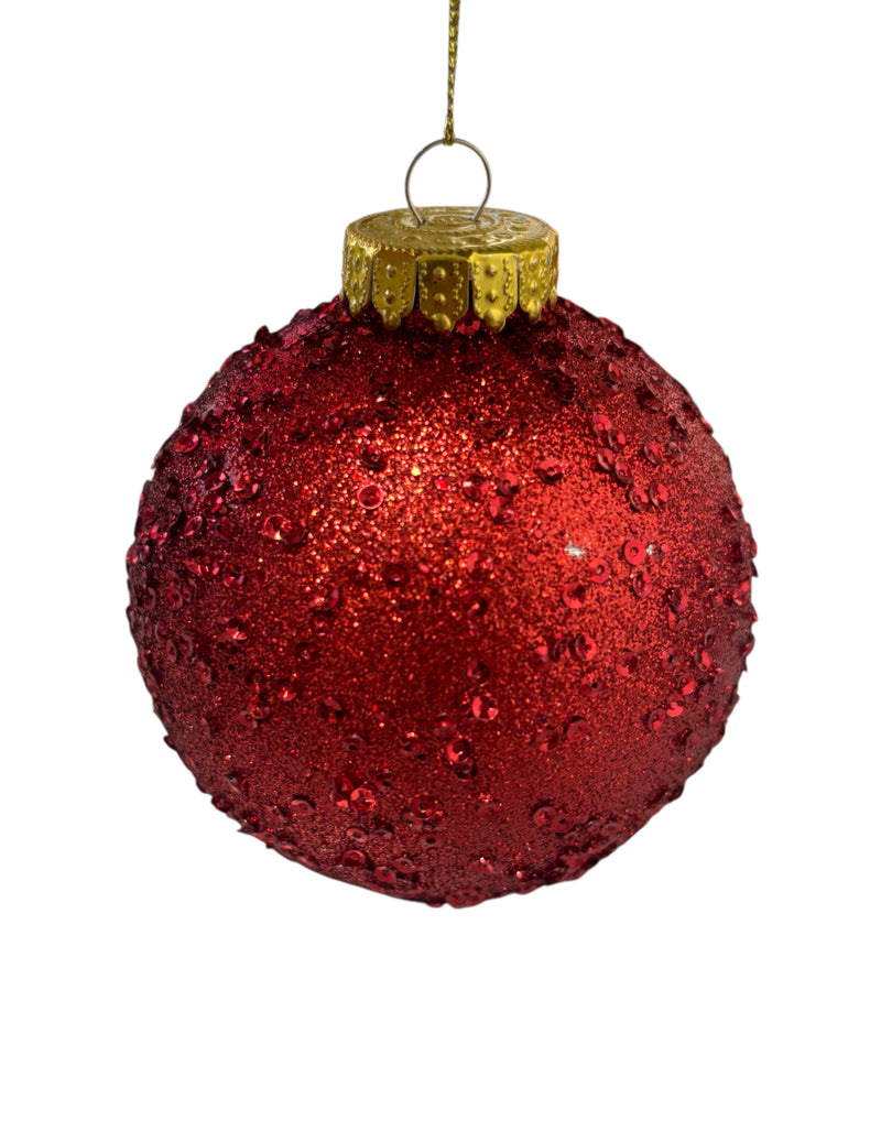 Navidad - Ornamento de esferas con brillo (color a escoger)