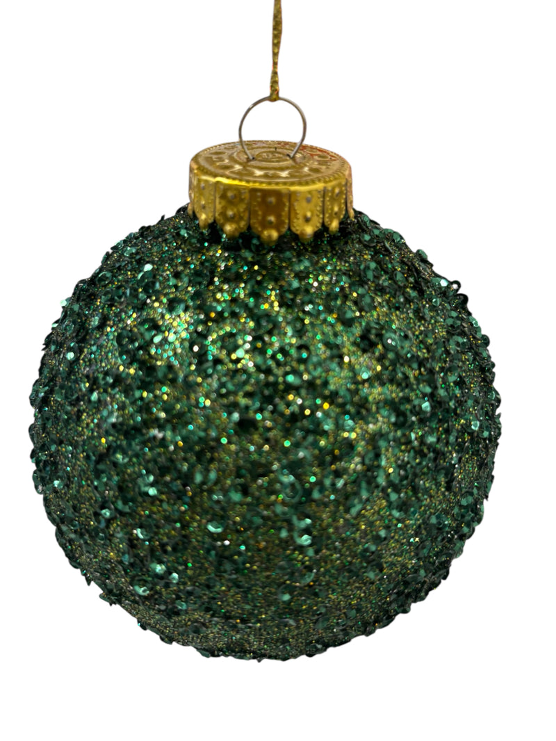 Navidad - Ornamento de esferas con brillo (color a escoger)