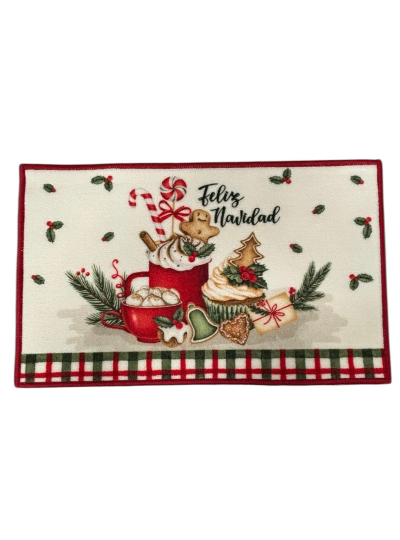 Navidad - Alfombra 17"x28" diseños impresos de navidad.