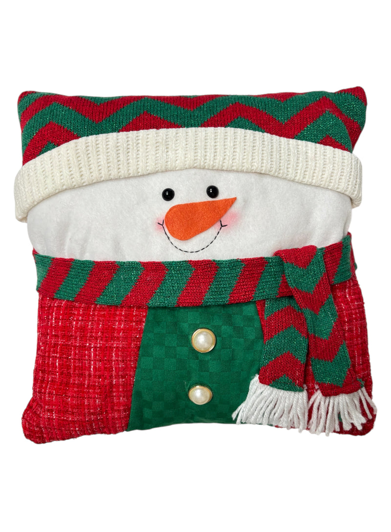 Navidad - Cojines 12"x12" coordinado de Santa Claus y Snowman.