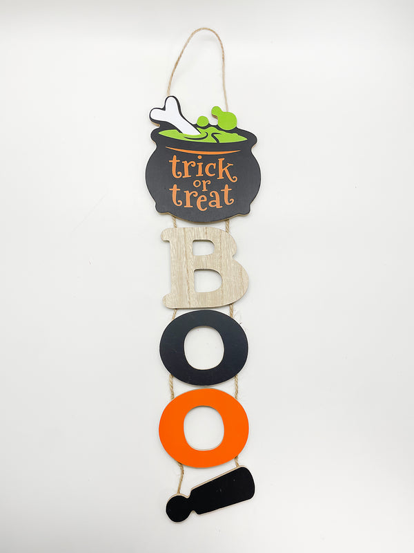 Halloween-  Decoración de madera para pared (Trick or treat)