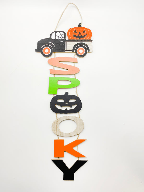Halloween-  Decoración de madera para pared (Spooky)