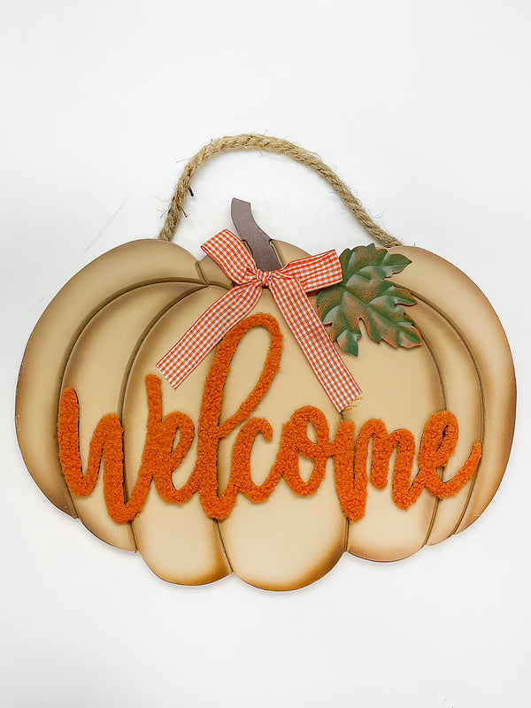 Otoño - Calabazas de madera decoración grande para la pared, mensaje a escoger. 12"x15.50"