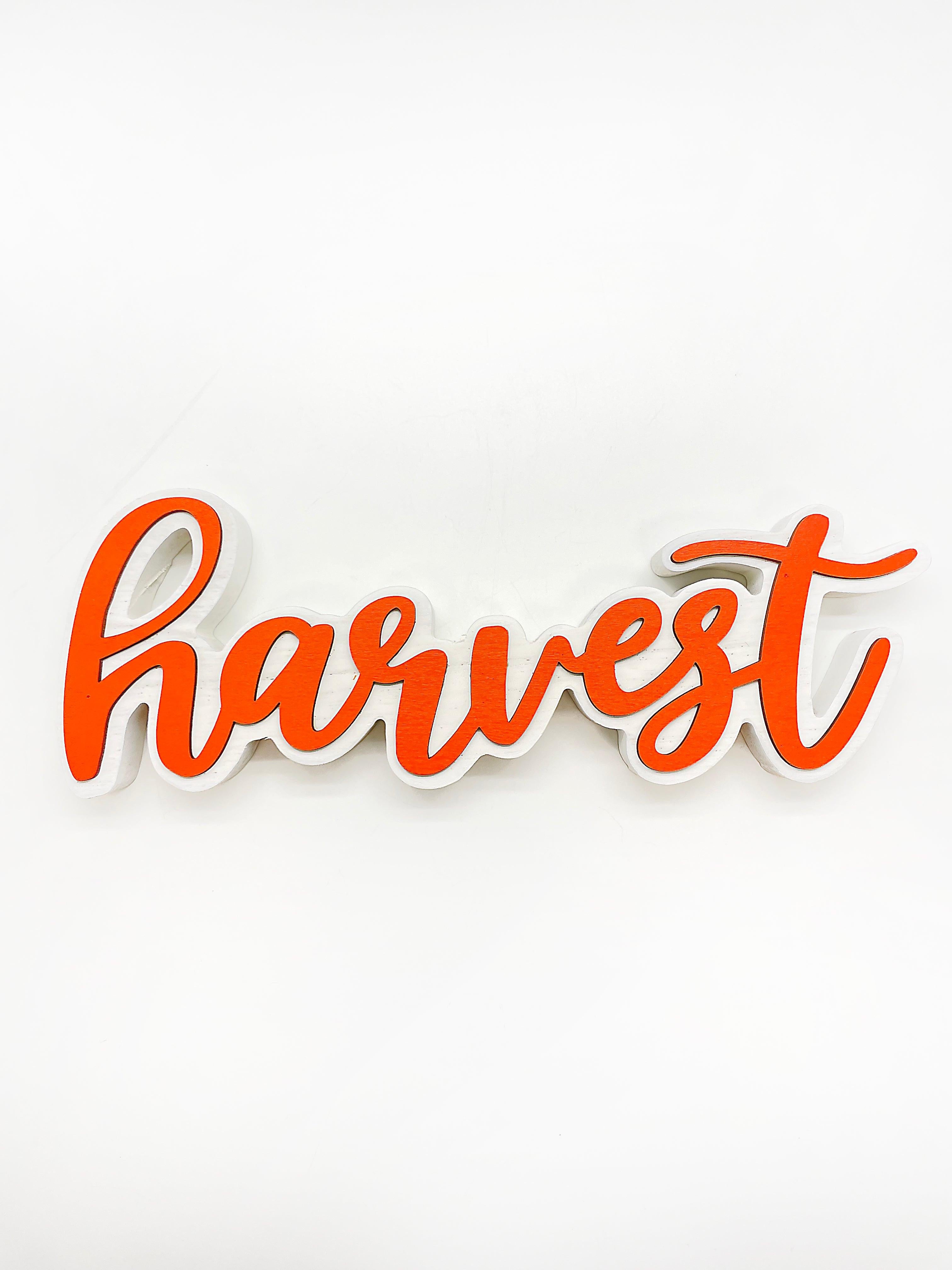 Otoño - Decoración en Madera Palabra "Harvest" | 12" x 4.1"