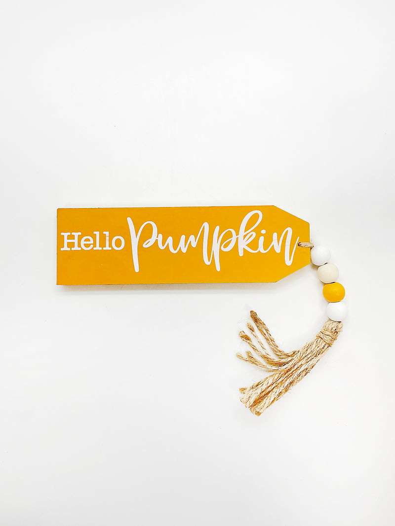 Otoño - Decoración de madera para mesa, mensaje a escoger. 7.25"x2.25"