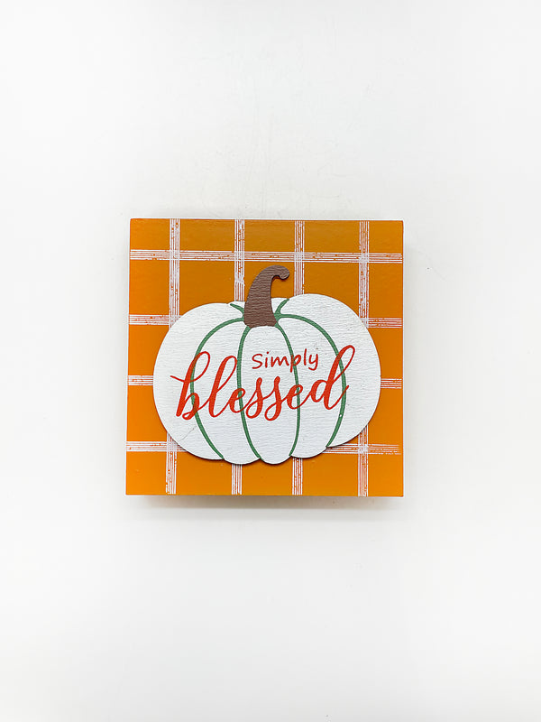 Otoño - Bloque decorativo de madera estilos a escoger. 4"x4"