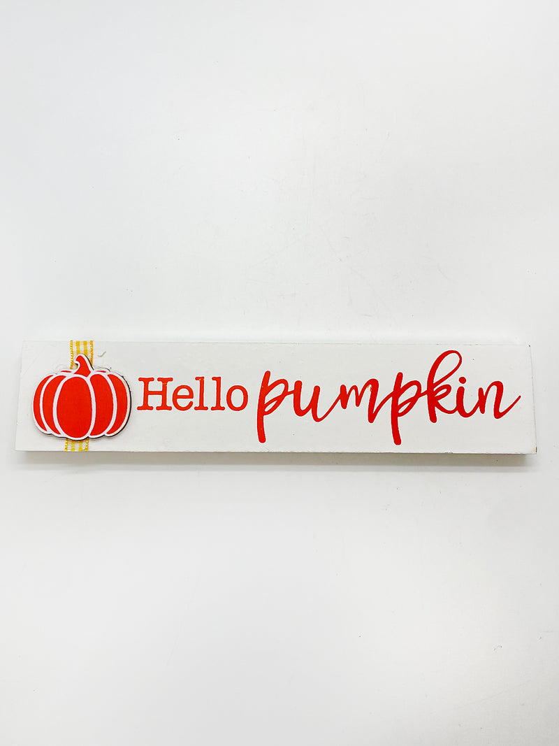 Otoño - Decoración larga de madera para mesa, color a escoger. 9.50"x2"