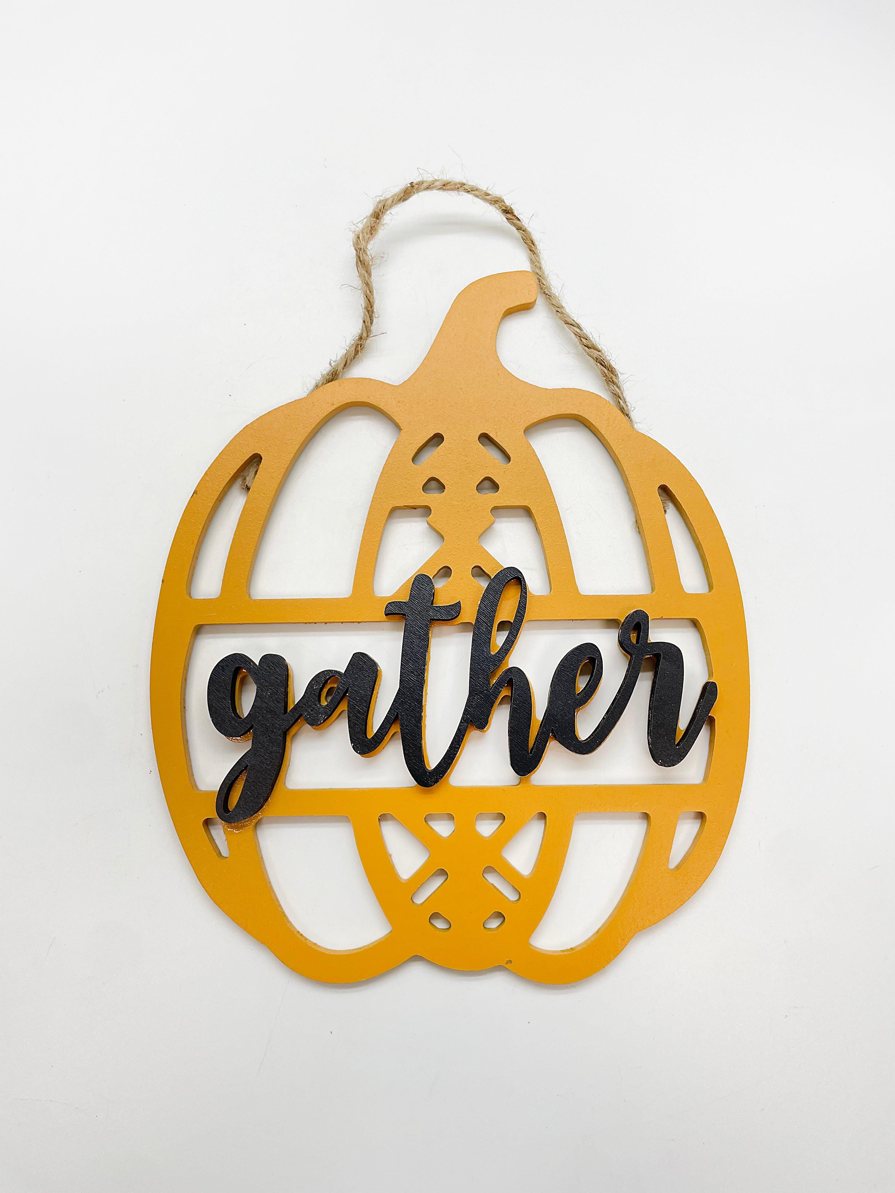 Otoño - Wood Pumpkin Wall Decor | 2 Estilos 9.4" x 7.9"