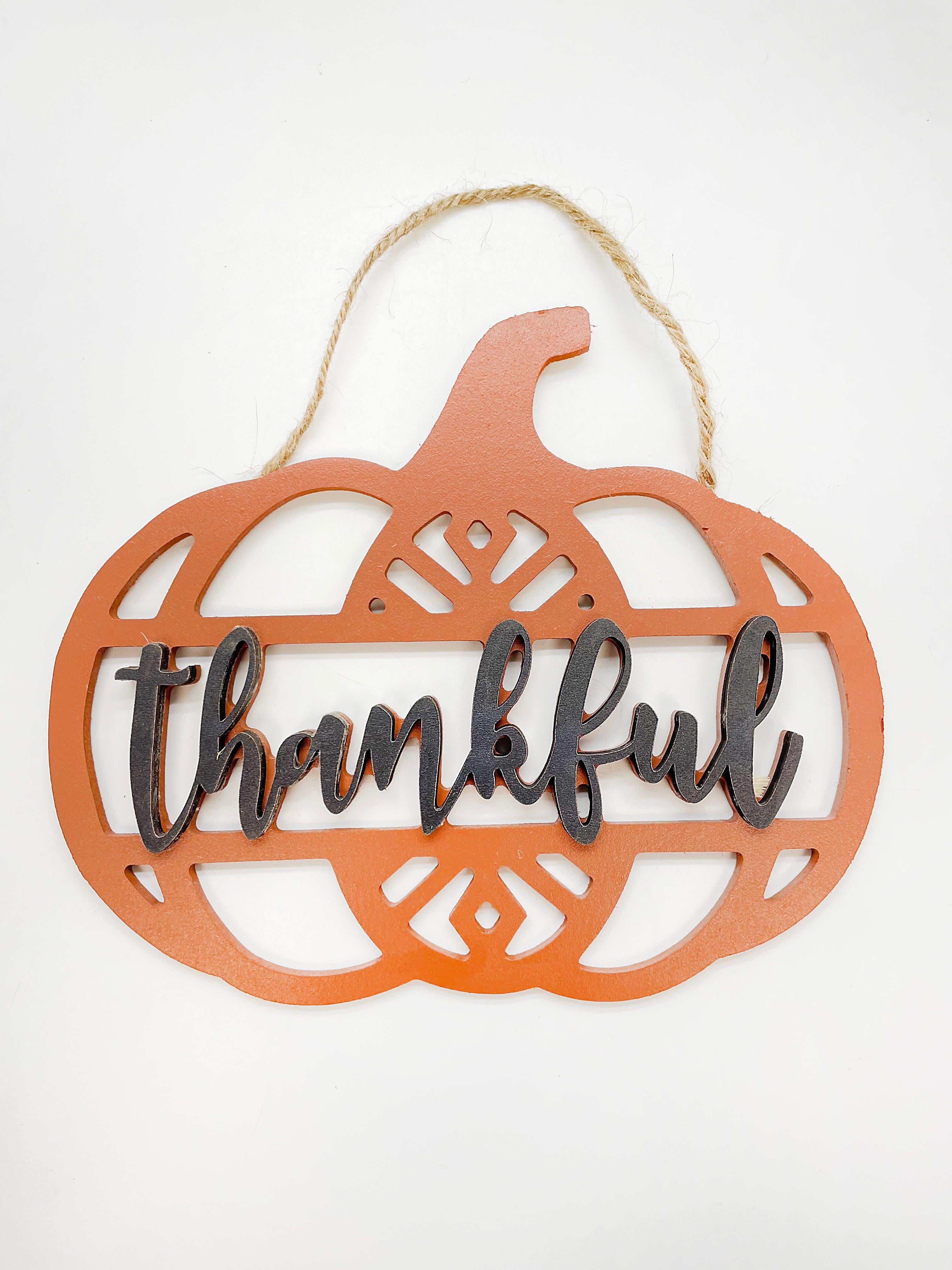 Otoño - Wood Pumpkin Wall Decor | 2 Estilos 9.4" x 7.9"