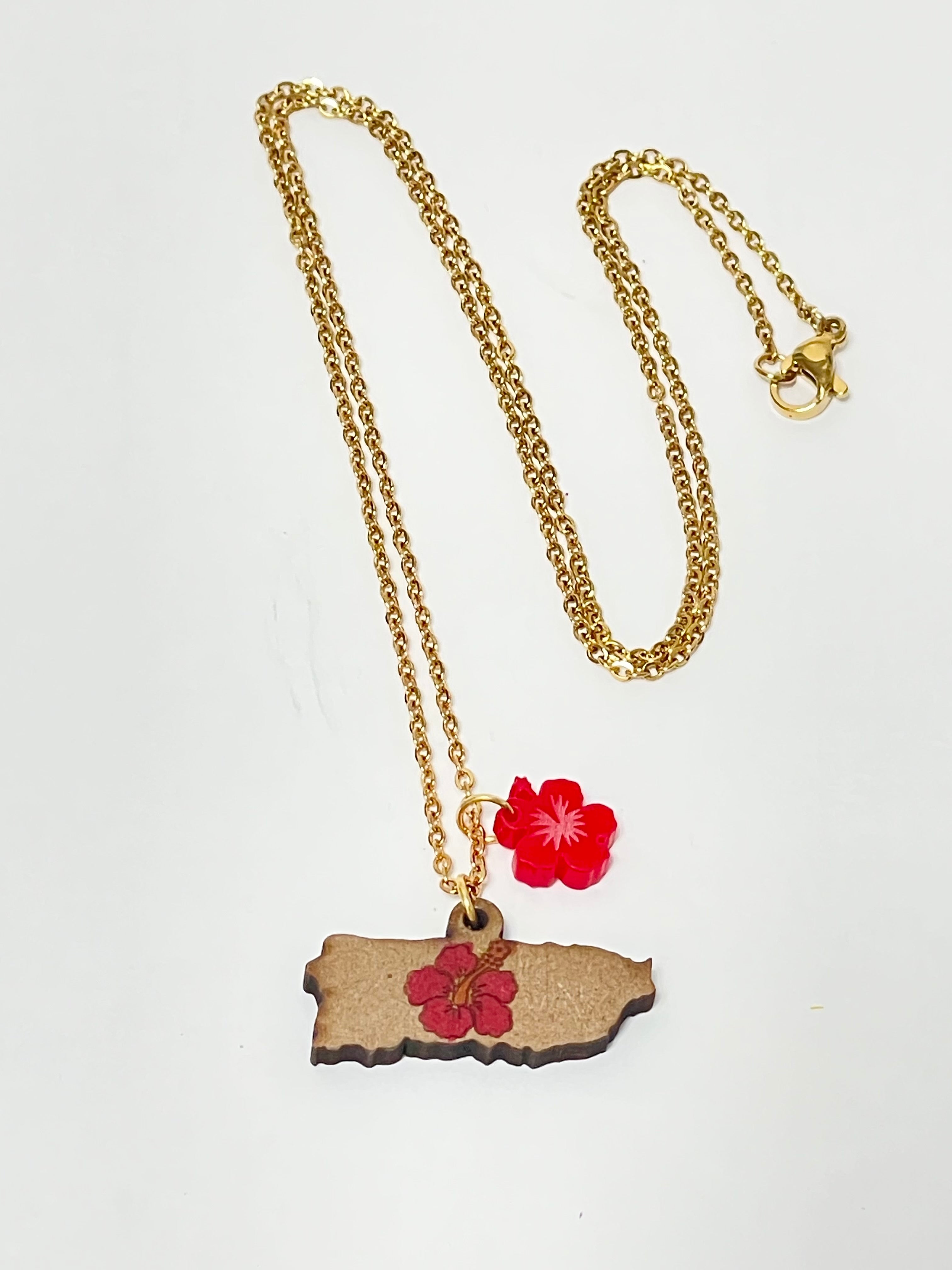 Artesanía de Puerto Rico-  Collar PR souvenir 10.5" (estilos a escoger)