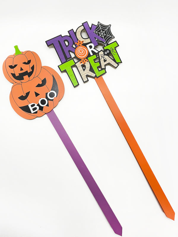 Halloween- Estaca de madera (estilos a escoger)