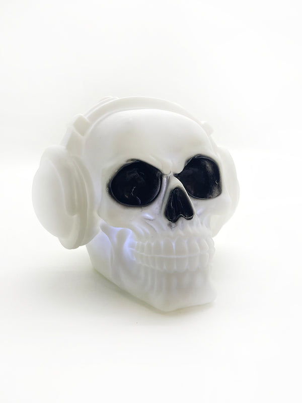 Halloween-  Decoración de cráneo con luz led 4.25"x4.25"