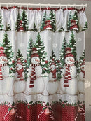 Navidad - Cortina de baño con volante y ganchos de plástico (estilos a escoger)