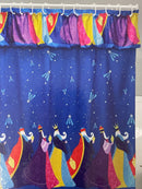 Navidad - Cortina de baño con volante y ganchos de plástico (estilos a escoger)