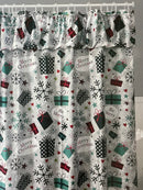 Navidad - Cortina de baño con volante y ganchos de plástico (estilos a escoger)