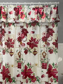 Navidad - Cortina de baño con volante y ganchos de plástico (estilos a escoger)