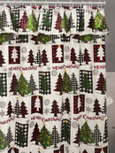 Navidad - Cortina de baño con volante y ganchos de plástico (estilos a escoger)