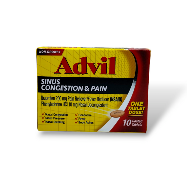 Advil - Sinus Congestion & Pain (200mg) 10 Coated Tablets