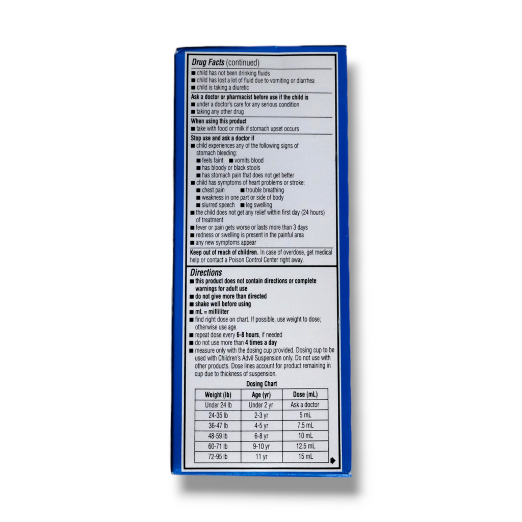 Children's Advil - Suspension Sugar Free (Berry Flavored)4 oz