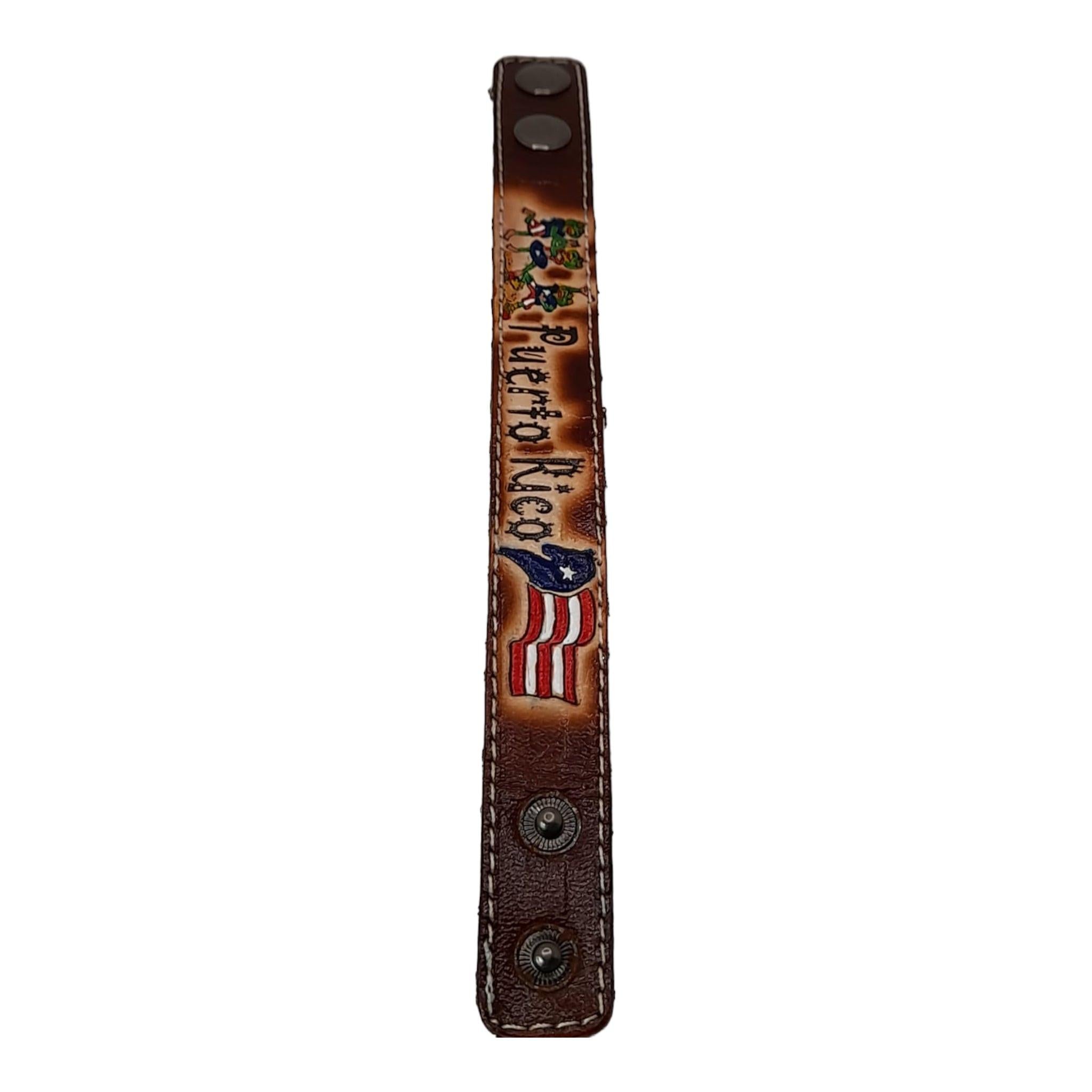 Souvenir de PR - Pulsera de Cuero (Medium)