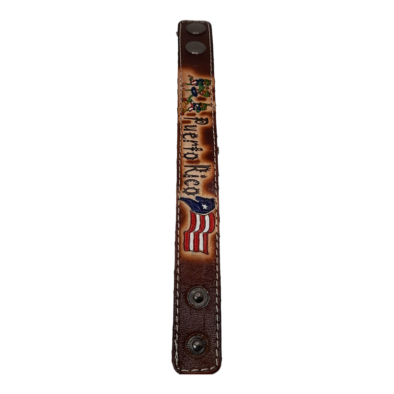 Souvenir de PR - Pulsera de Cuero (Medium)