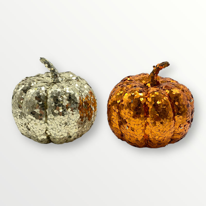 Thanksgiving Day - Decoración de Mesa / Calabazas Con Brillo