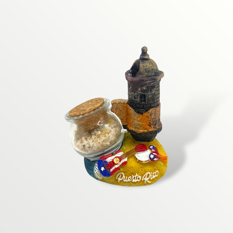 Souvenirs de Puerto Rico - Lapiceros con Botella Redonda / Garita, Bandera y Casitas
