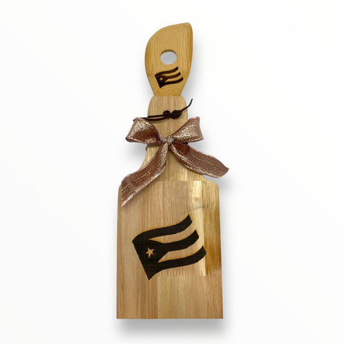 Artesanía en Madera - Set Tostonera y Cuchara B (Puerto Rico/Navidad)