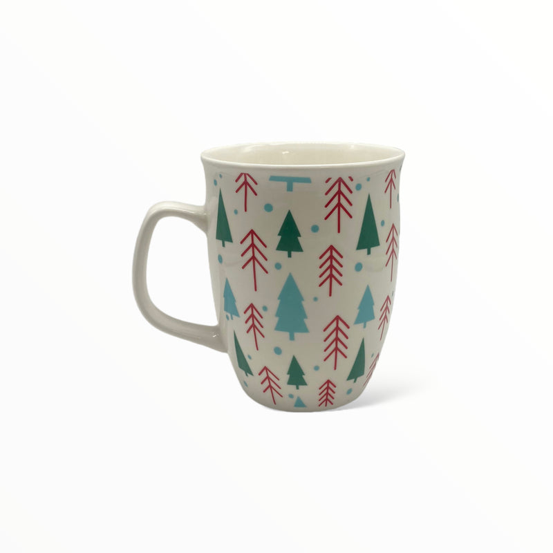 Christmas Day - Tazas Navideñas / Copos de Nieve y Árboles Tonos Azules