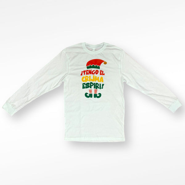 T-Shirts Navidad Boricua - ''¡Tengo El Crijma Espiri!'' (SIZE ADULTO / MANGA LARGA)