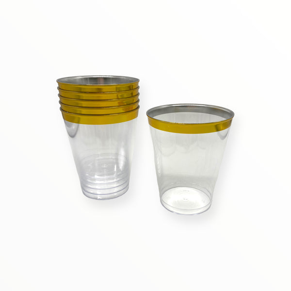 Plastique - Vaso con Estampado Oro 6pcs/8oz (Appetizers)
