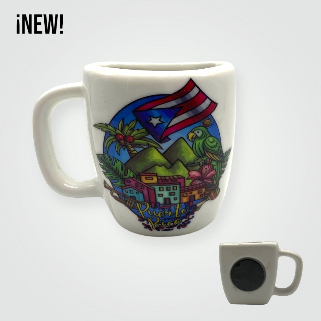 Souvenir de Puerto Rico - Mini Tazas con Imán para Decoración