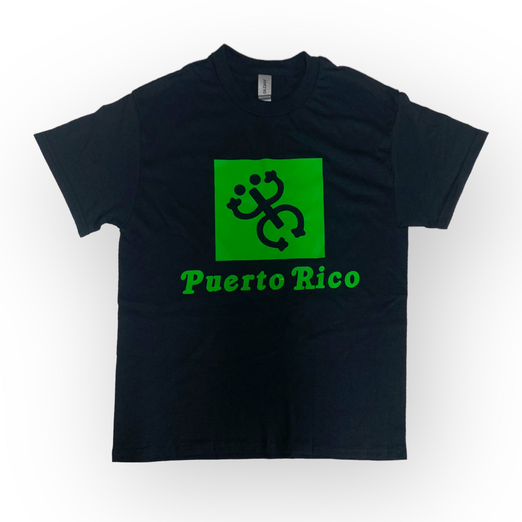 Souvenir de Puerto Rico - Camisas Negras con Logo sobre Puerto Rico T-SHIRT