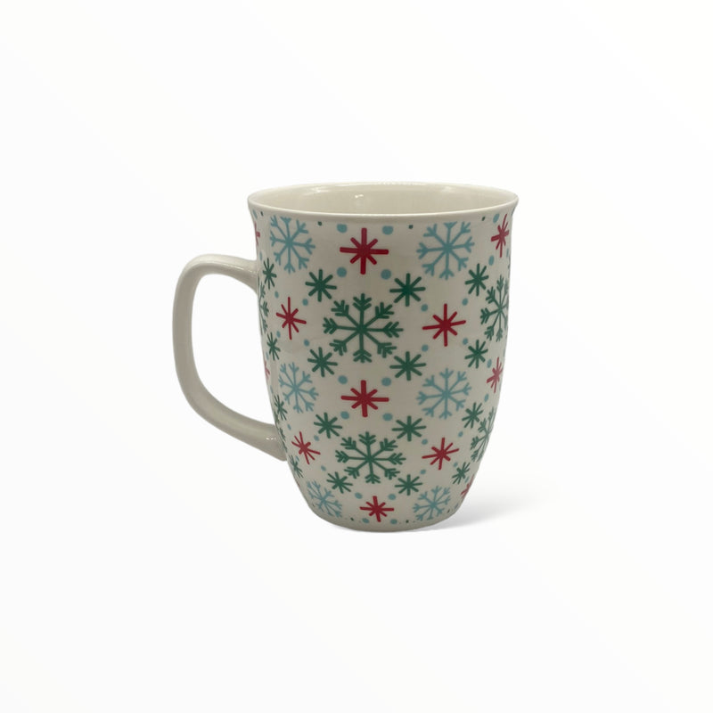 Christmas Day - Tazas Navideñas / Copos de Nieve y Árboles Tonos Azules