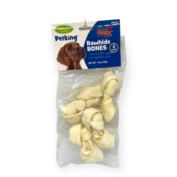PetKing - Huesos de Cuero Crudo 4pcs / 1.9oz