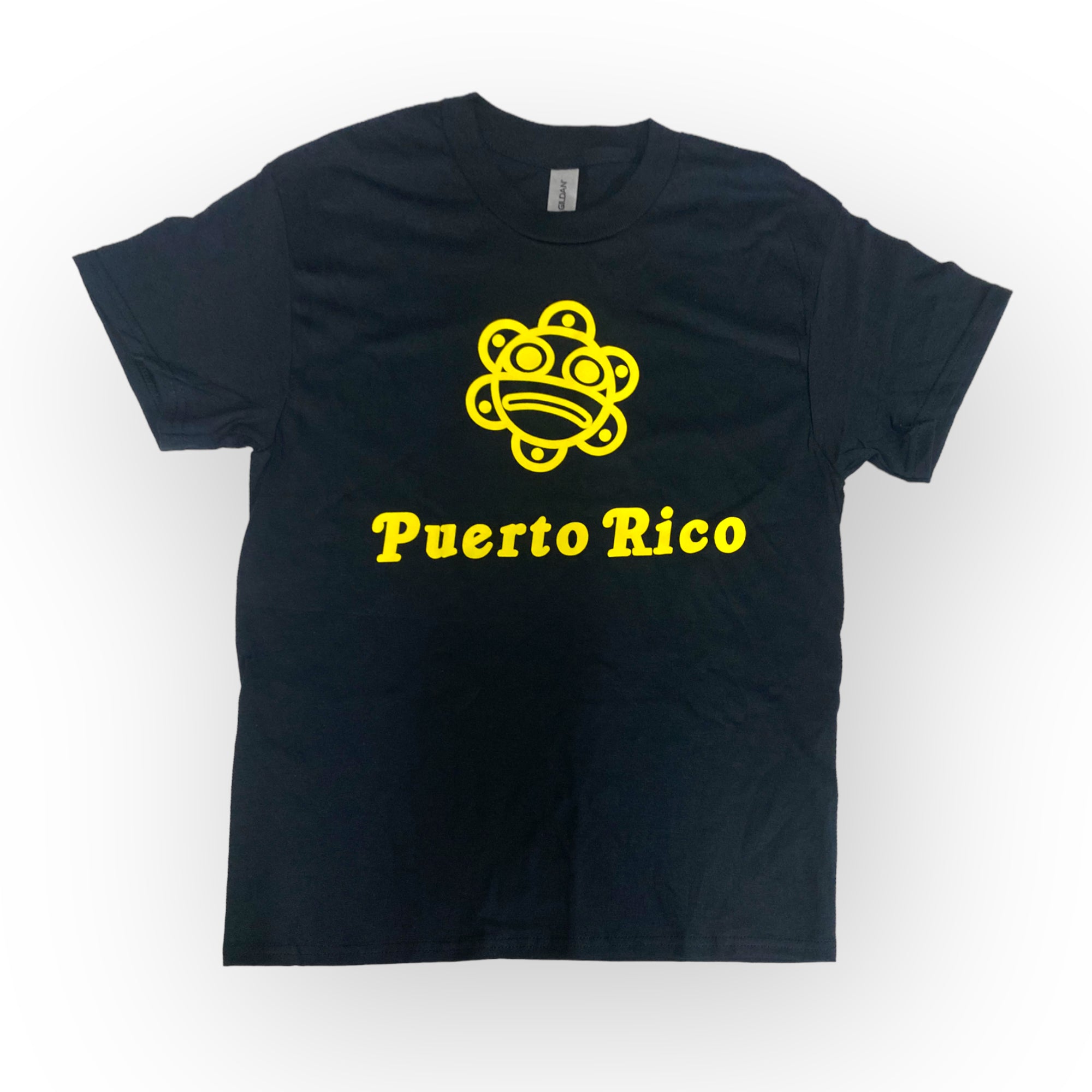 Souvenir de Puerto Rico - Camisas Negras con Logo sobre Puerto Rico T-SHIRT