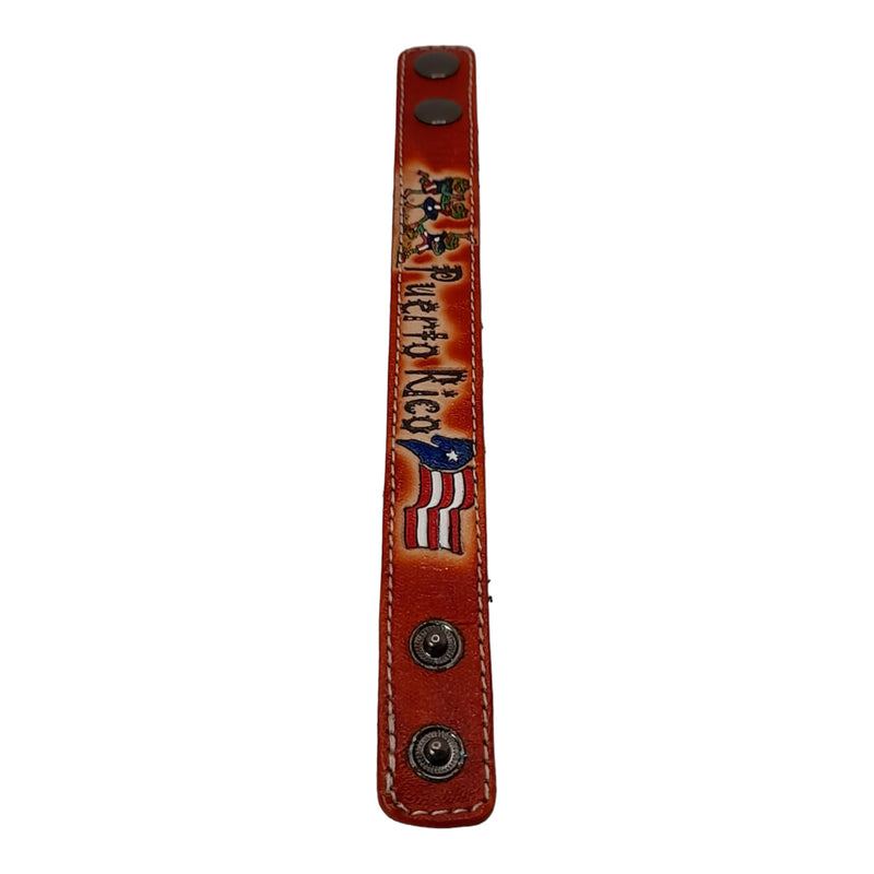 Souvenir de PR - Pulsera de Cuero (Medium)