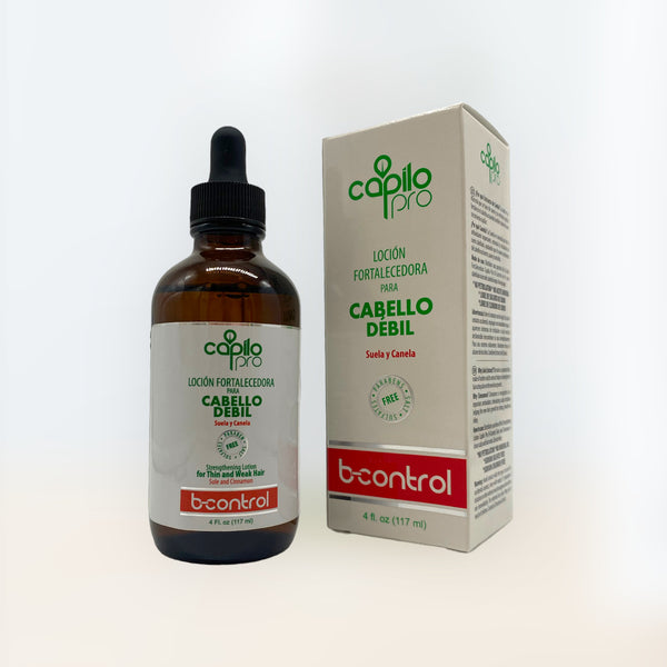 Capilo Pro - Loción Fortalecedora Para Cabello Débil 4fl.oz. (Suela y Canela)