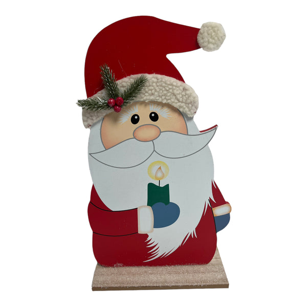 Christmas Decoration - Standing Wood Plaque (Santa) 16"