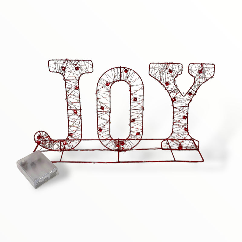 Christmas Decor ''JOY'' - Metal with LED (14.9''x 8.6'')