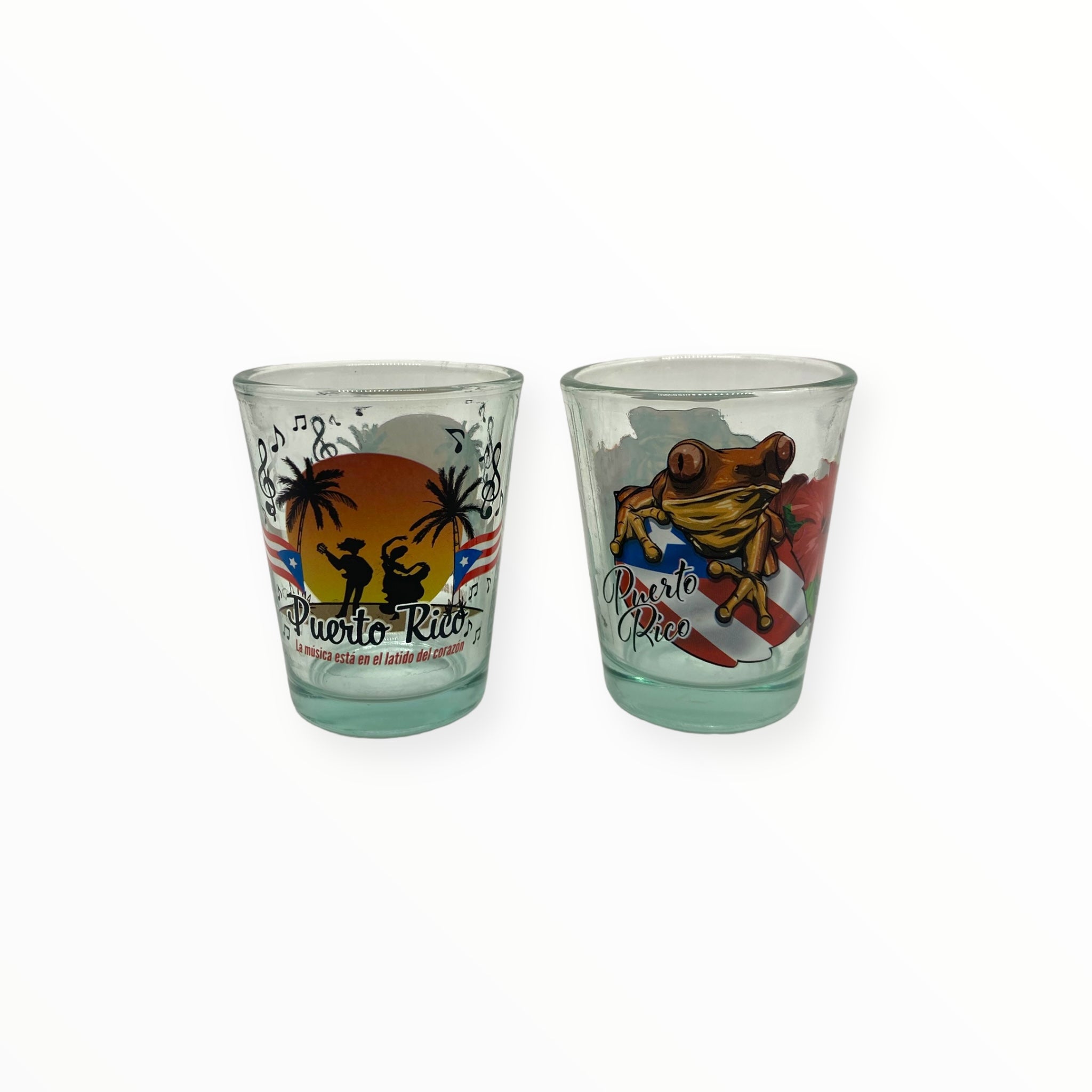 Souvenirs de Puerto Rico - Shot Glasses 2pcs (Variedad de estilos a escoger)
