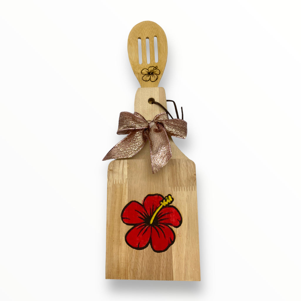 Artesanía en Madera - Set Tostonera y Cuchara B (Puerto Rico/Navidad)