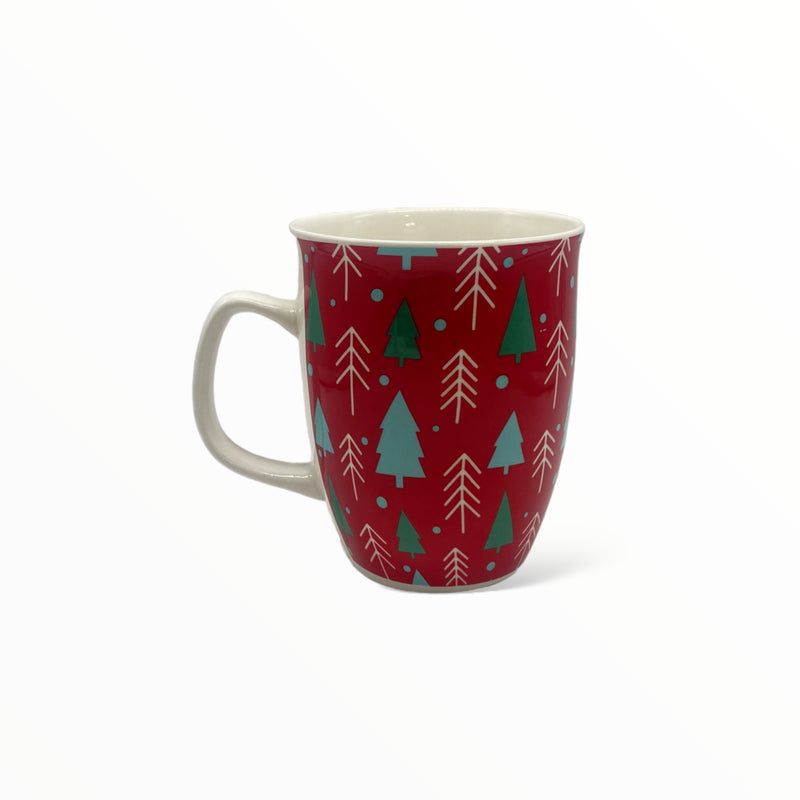 Christmas Day - Tazas Navideñas / Copos de Nieve y Árboles Tonos Azules