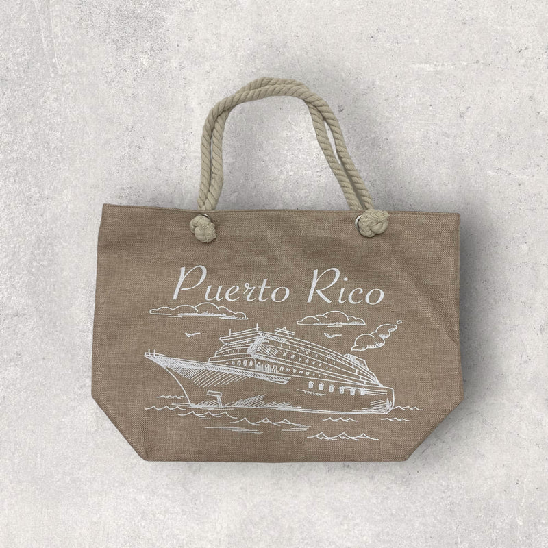 Souvenirs de Puerto Rico - Bolsos de Playa / Color Crema Pastel