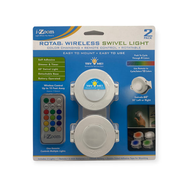 i-Zoom Rota8 Wireless Swivel Light 2 Pack (Control)