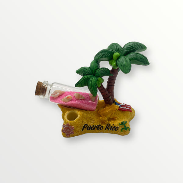 Souvenirs de Puerto Rico - Lapiceros con Botella / Palmas (8.3cm)