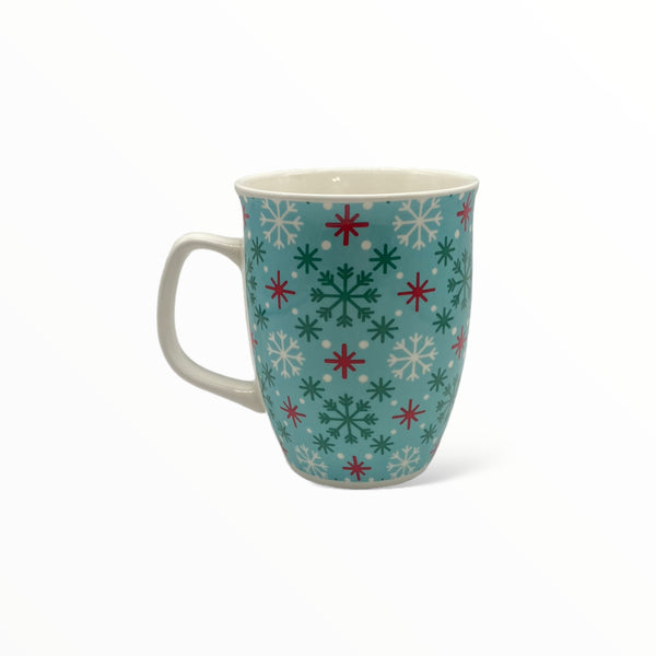 Christmas Day - Tazas Navideñas / Copos de Nieve y Árboles Tonos Azules