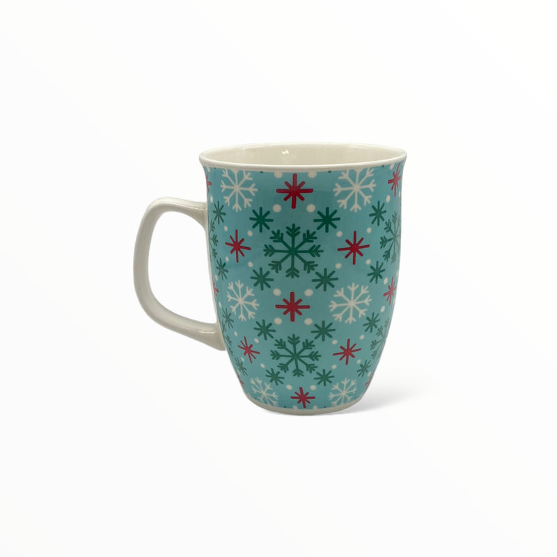 Christmas Day - Tazas Navideñas / Copos de Nieve y Árboles Tonos Azules