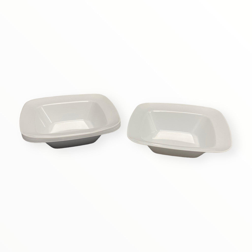 Plastique - Tazón Cuadrado Blanco 6pcs/5oz