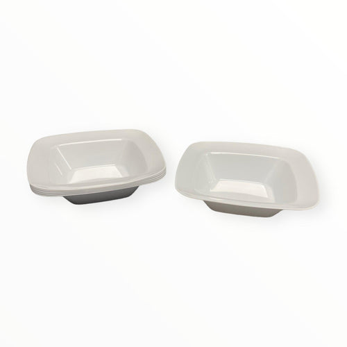 Plastique - Tazón Cuadrado Blanco 6pcs/5oz